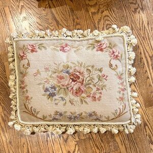 Floral Tapestry Cushion with Tassels